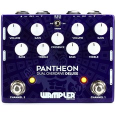 213294 Wampler 판테온 디럭스 듀얼 오버드라이브 페달 미디 블루, 213294 Wampler 판테온 디럭스 듀얼 오버드라