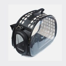 3색 1개 투명/인조가죽 어깨끈 메쉬 강아지 가방 이동가방 산책용 이동용 케이지 이동장, 핑크