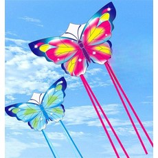 나비 연날리기 대형 사이즈 비행 고급, 1개, 4_나비-블루 100m(실포함)