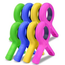 해변 의자용 엑스트라 라지 타월 클립 튼튼한 비치 타월 클립 8개 수영 휠체어/야외 수영장 타월 랙 야외 휴가 필수품 튼튼한 옷핀 4가지 색상, 해변 의자용 엑스트라 라지 타월 클립, 튼튼한 비치 타