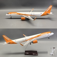 영국 이지젯 항공 A321neo 비행기 항공기 모형 다이캐스트 1:100, 화이트오렌지(고급형 소리인식 LED조명)