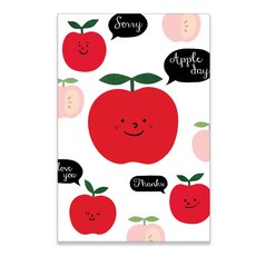 마음담아 60장세트 감성 인테리어 꽃 귀여운 엽서 세트 모음, 26. 애플데이 두번째(봉투포함)