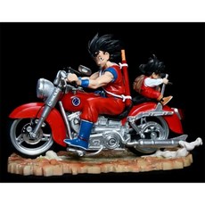 七龍珠 超級賽亞人 GK 機車父子 悟空 悟飯 輪胎可轉動 16cm 低價出清, 1個, 紅機車