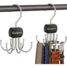 벨트 행거 옷장용 정리함 회전 가능한 타이 랙 홀더 벨트용 옷걸이 보관 후크 브라 탱크 탑 넥타이 스카프 지갑 1PCS 블랙, Black