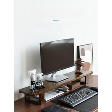 모니터 받침대 데스크용 노트북 거치대 슬림한 미끄럼방지, 1개, 월넛 40 x 20x12cm