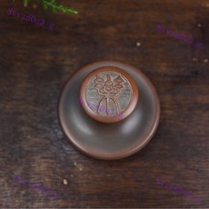 坭興陶茶壺底墊蓋置蓋託底座杯託 家用蓋碗蓋託茶蓋託, 1個, 樂字古銅高約4厘米