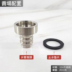 蝴蝶衛浴 304不鏽鋼六分厚速管接頭 6分水管接頭 28mm出水口轉水管用 六分外細牙, 304 六分厚速管接頭