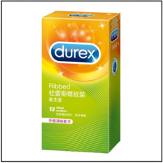 Durex 杜蕾斯 螺紋衛生套 升級淨味配方, 1個, 12片