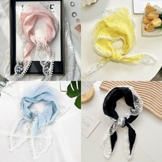 미니 간절기 아사 6컬러 쁘띠 쉬폰 스카프 삼각 봄 레이스