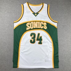 레이 앨런 소닉스 레트로 자수 농구 저지 ALLEN SONICS NBA