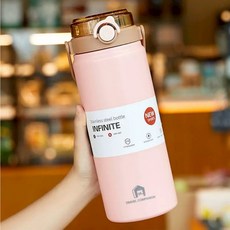 INFINITE 316不鏽鋼手提雙飲保溫杯 1000ml大容量 保溫保冷 戀人粉, 1個, 旅伴｜戀人粉1200ml【台灣品牌】