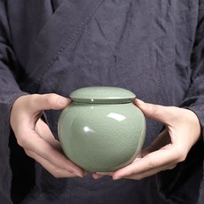 재물 금전운 풍수 인테리어 다용도 미니 청자 소금 단지 돈 항아리, 1개