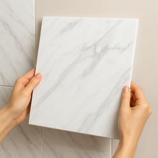 헤인느 붙이는 대리석 타일 시트지 주방 데코 벽지 30x30, 10개, 화이트마블