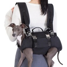 강아지 리프트 하네스 목줄 개 외출 개용 - 다리 서포트 캐리어 충격 흡수 조절 가능 도그 산책 하이킹 훈련 노령견 케어용, 검정, S