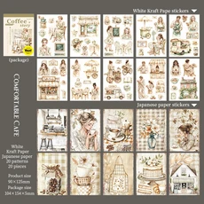 1pack/2pack 4 스타일 커피 테마 스티커 책 카페 스토리 시리즈 DIY 저널 장식 재료, 01 1pack A Cozy Caf