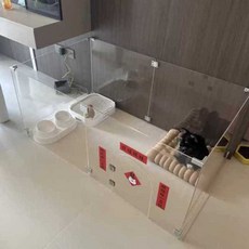 강아지 투명 대형 케이지 울타리 격리 고양이 실내 하우스 강아지펜스 안전문, 1개, 120x60