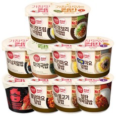 햇반컵반10종 습김치+불닭마요+직화불고기+철판제육+김치날치+미역국밥+치킨마요+스팸마요+버터장조림+강된장보리, 1세트