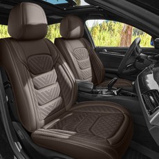 이엠비 차량용 통풍시트커버 교체 보호매트 풀세트, 1세트, 하바나브라운 (운전석+조수석)