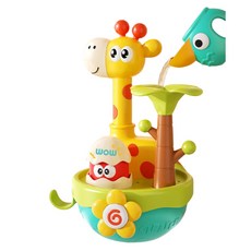 寶寶洗澡玩具 可愛花朵長頸鹿造型噴水戲水浴盆玩具, 長頸鹿戲水花灑【贈送水壺】, 1個