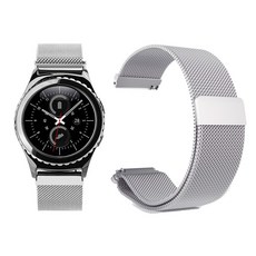 갤럭시워치 어메이즈핏 빕 액티브 GTS 호환 밀레니즈 루프 스트랩 메탈 시계줄 밴드 20mm 표준, 실버