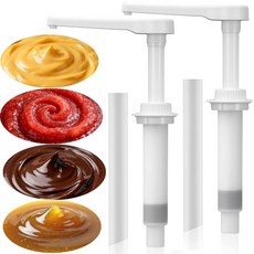 2팩 식품 등급 범용 교체 펌프 나초 치즈 워머 핫 퍼지 시럽 디스펜서용 2.6L(2.6쿼트) 2.8쿼트 4.3쿼트 7.4쿼트 소스 워머 디스펜서와 호환 화이트, 2팩 식품 등급 범용 교체 펌프, 나초 치즈 워머 핫