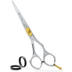 ECLATIS S자외선orna 전문가 이발사를 위한 헤어 커팅 가위 - 절단 트리밍 그루밍 정밀도를 매우 날카로운 면도날 16.5cm6.5인치 일본 스테인리스 스틸로 제, 16.5cm(6.5인치) 조절 가능한 골드 나사 및 탈