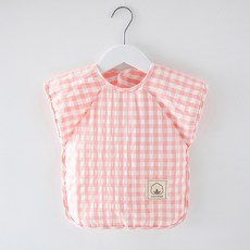 DFMEI 寶寶吃飯罩衣滌棉兒童圍裙防水防髒圍兜反穿衣無袖男女童嬰兒飯兜