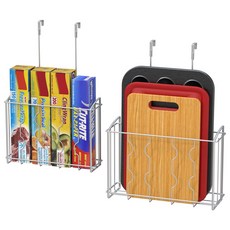 도마 거치대 수납장 문에 걸어 사용하는 정리함, 1개, 은