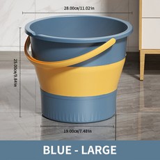 SEAMETAL 5L/10L 세차 용 접이식 양동이 두꺼운 플라스틱 내구성 물통 야외 휴대용 낚시 캠핑, Blue L