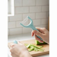 STC 세라믹 감자칼 야채 채칼 주방용품 필러 감자 껍질 제거기, 1개, 그레이(날_화이트)