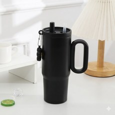 깜찍한 보온 보냉 키링 텀블러, 1개, 650ml, 블랙