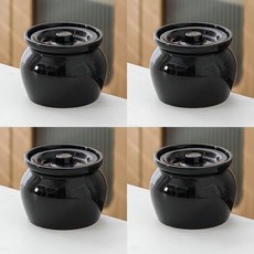 輝輝優質貨 沙縣小吃瓦罐蒸蛋湯罐 耐高溫陶瓷隔水燉盅 家用一人份, 黑色燉罐450lm(4個裝）, 1個