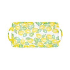 Boston International 손잡이가 달린 장식용 멜라민 서빙 트레이 스몰 40.6cm x 17.8cm(16인치 x 7인치) 해피 타코, Lemon Verbena