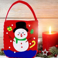 가온로그 크리스마스 DIY펠트가방키트 유아미술, 펠트실꿰기가방KBMK눈사람