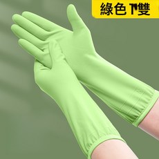 HYLSS 加厚加長 手套 廚房 清潔, 掛繩款綠色L碼:如圖, 1個