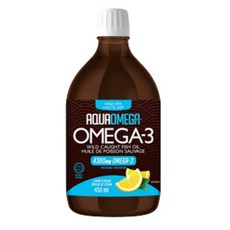 아쿠아오메가 초고순도 알티지 94%이상 고함량 5배 고농축 EPA 4380mg 오메가3 EPA DHA 비타민D 자연산 어유 액체 레몬맛, 3병, 450ml