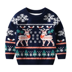 孩童聖誕印花針織衣 B120