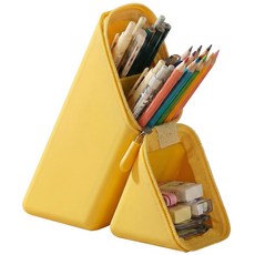 쿠말 오염에 강한 스탠딩 실리콘 필통, 바나나옐로우, 1개