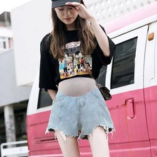 임산부청바지 임부반바지 임산부청반바지 데님 팬츠 바지 캐주얼