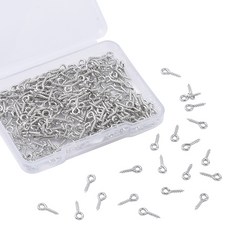 나사형 9자 고리 핀 280pcs, 1개, 1칸 실버