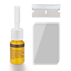 제이 차앞유리돌빵복원 자동차유리복원 유리복원제, 옐로우 3피스 세트, 1개, 1L