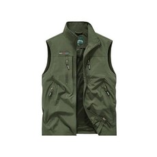 OUTDOORFUSI 雙面穿工裝馬甲，多口袋設計休閒背心