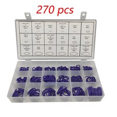 니트릴 씰링 개스킷 멀티모달 배관 와셔 수리 O링 상자 고무 고온 키트 수리용, 270pcs rple, 02 270pcs purple