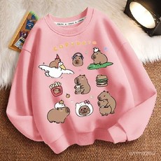 新款上市 卡皮巴拉水豚君春秋冬新男女小中大兒童衛衣圓領加厚長袖上衣外套旂艦品質 6H1S