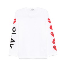 꼼데가르송플레이 하트 프린트 티셔츠