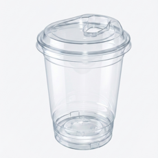 키친코디 PET 14온스 아이스컵 + 스트로우프리 뚜껑 세트 92파이 (국내생산), 1세트, 100개, 410ml 1세트, 100개, 410ml