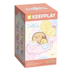K KEEPPPLAY 角落小夥伴白熊與包袱車迷你積木 可愛 激發創意 安全無毒 益智玩具, 1個, 咖