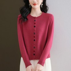 투니스 여성 슬림핏 심플 긴소매 니트 가디건
