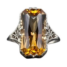 XINQI 황수정 할로우 조각 반지 CZ 천연 화이트 골드 도금 925 실버 반지 지르코니아 스테인리스 스틸 실버 금 도금 화이트 원석 180413