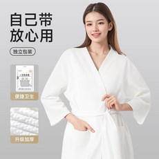 新款超細纖維吸水速乾浴袍 加長設計便攜旅行免洗耐用, 常規款均碼 一次性免洗浴袍*1件